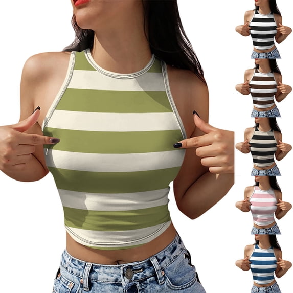 Breezora Womens Sleeveless Tank Tops Ribbed Knit Slim Fit Basic Cute Summer Outfits Going Out Tops