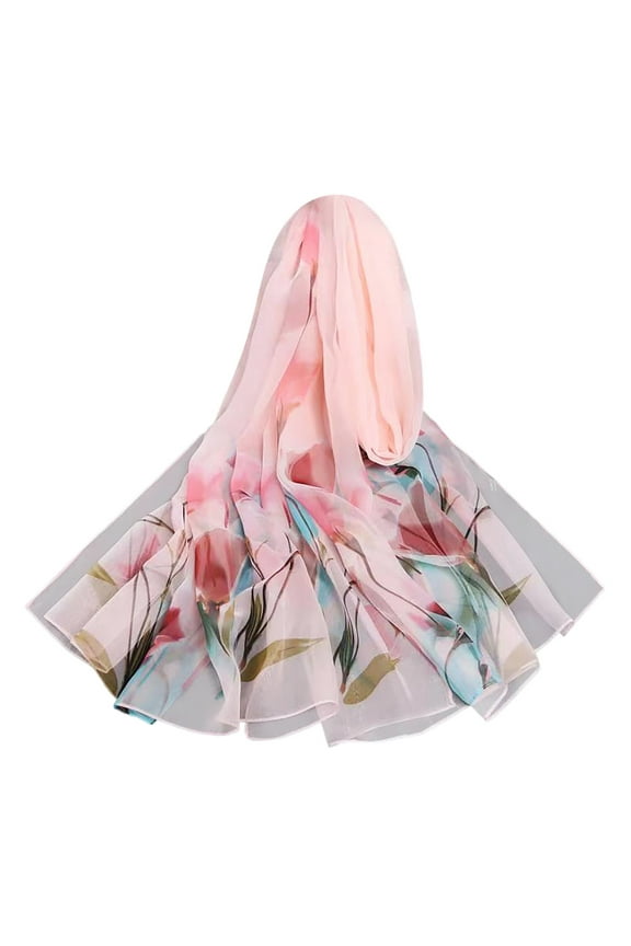 Womens Summer Sun Protection Soft Silk Scarf Long Shawl Lightweight Beach Wear Fashion Accessory for Outdoor Activities Hot Pink