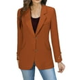 thumbnail image 1 of Breezora Womens Vintage British Style Single Breasted Blazer Long Sleeve Loose Fit Casual Elegant Jacket L Size Orange, 1 of 9
