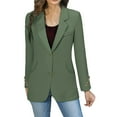 thumbnail image 1 of Breezora Womens Vintage British Style Single Breasted Blazer Long Sleeve Loose Fit Casual Elegant Jacket XL Size Green, 1 of 9
