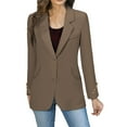 thumbnail image 1 of Breezora Womens Vintage British Style Single Breasted Blazer Long Sleeve Loose Fit Casual Elegant Jacket XXL Size Brown, 1 of 9