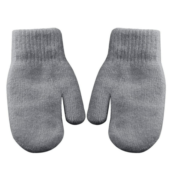 Breezora Wool Knit Mittens for Women Winter Warm Gloves Stretchy Soft Touchscreen Fingerless Outdoor Sports Dark Gray