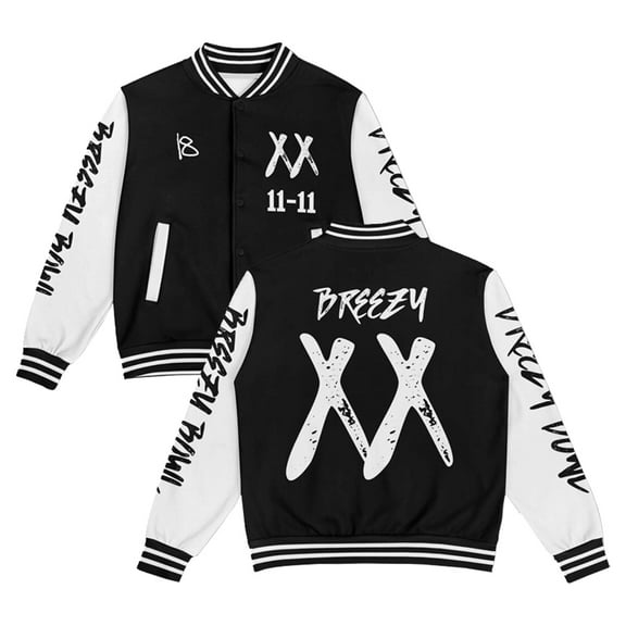 Breezy Bowl 11-11 XX Baseball Jacket Long Sleeve Streetwear Men Women Varsity Jackets Trendy Outfit