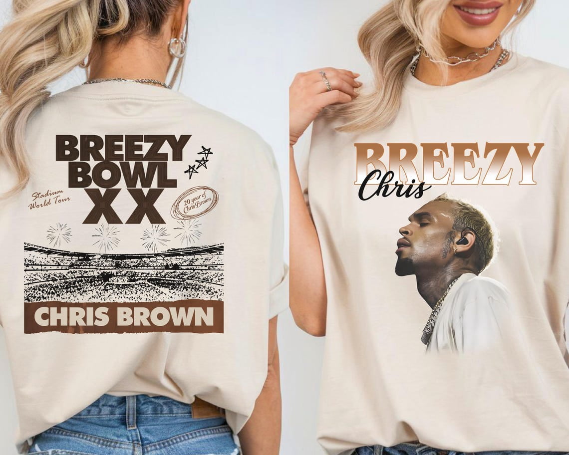 Breezy Bowl, C Brown Breezy T-shirt, World Tour Shirt, Breezy Bowl XX ...