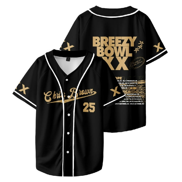 Breezy Bowl XX Tour 2025 Baseball Jersey Short Sleeve Button