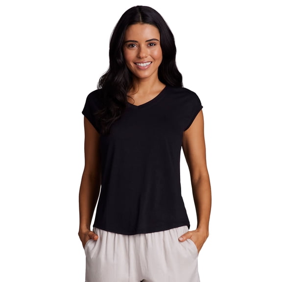 RBX Active Women's Short Sleeve High Low Soft V-Neck Tee