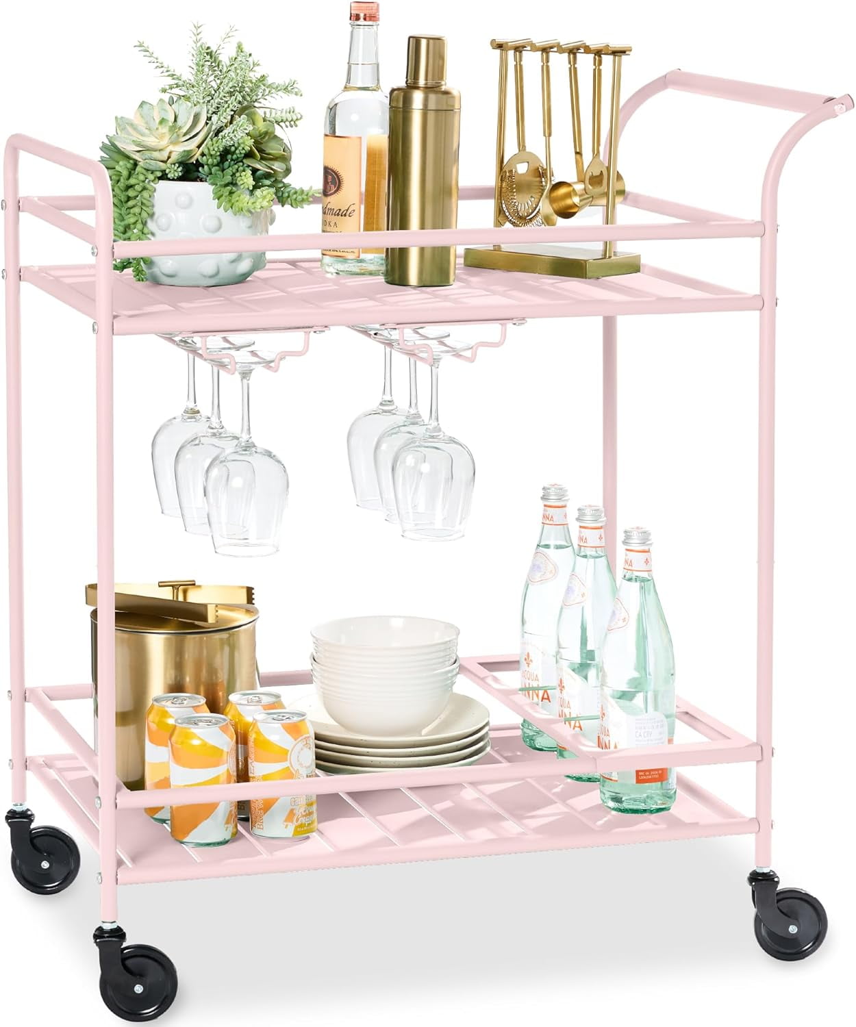 Breezy Living Outdoor Mobile Patio Bar Cart, Home Bar Serving Cart, BBQ ...