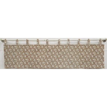 Breezy Swirl Tab Top Curtains by Penny's Needful Things (Lined) (24 Inch Long Two Curtain Panels) (Brown)