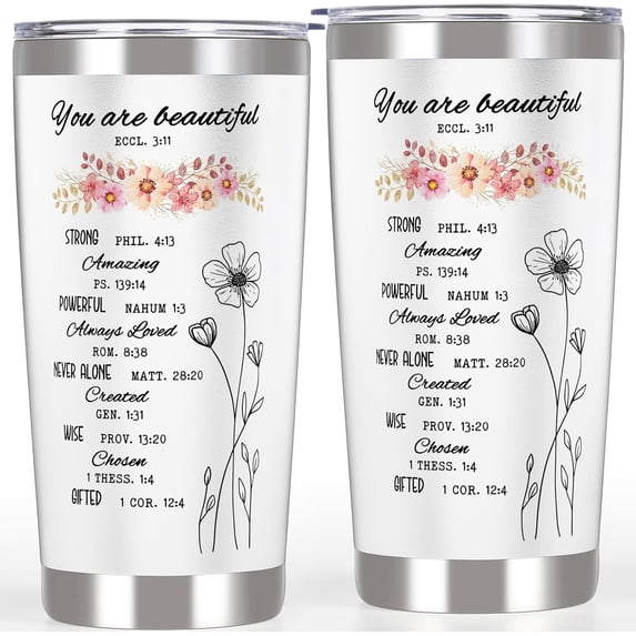 Breezy Valley Christian Tumblers Religious Christmas Gifts for Women Mom - Bible Verse Religious Christian Catholic Tumbler Gifts for Women, Birthday Inspirational Spiritual Gifts for Christian Women