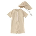 thumbnail image 1 of BreezyBloom Boys Stripe Rash Guard One Piece Swimsuit Sun Hat Bathing Suit,2-Piece,Sizes 2-3M, 1 of 5