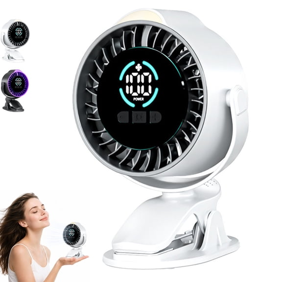 Breezycube Fan, Breezy Cub Fan, Dual-Layer Housing Design with 100-Level Wind Speed Settings, Wireless Design with 360-Degree Free Rotation, Heavy-Duty Clamping Base, Ideal for In-Vehicle Use