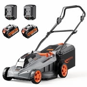 40V 2 x 20V 17 Cordless Lawn Mower, Multi-Functional Grass Cutter with 4.0Ah Battery, 6 Adjustable Height Settings, Durable Manganese Steel Blades, Easy to Use for Medium to Large Lawn
