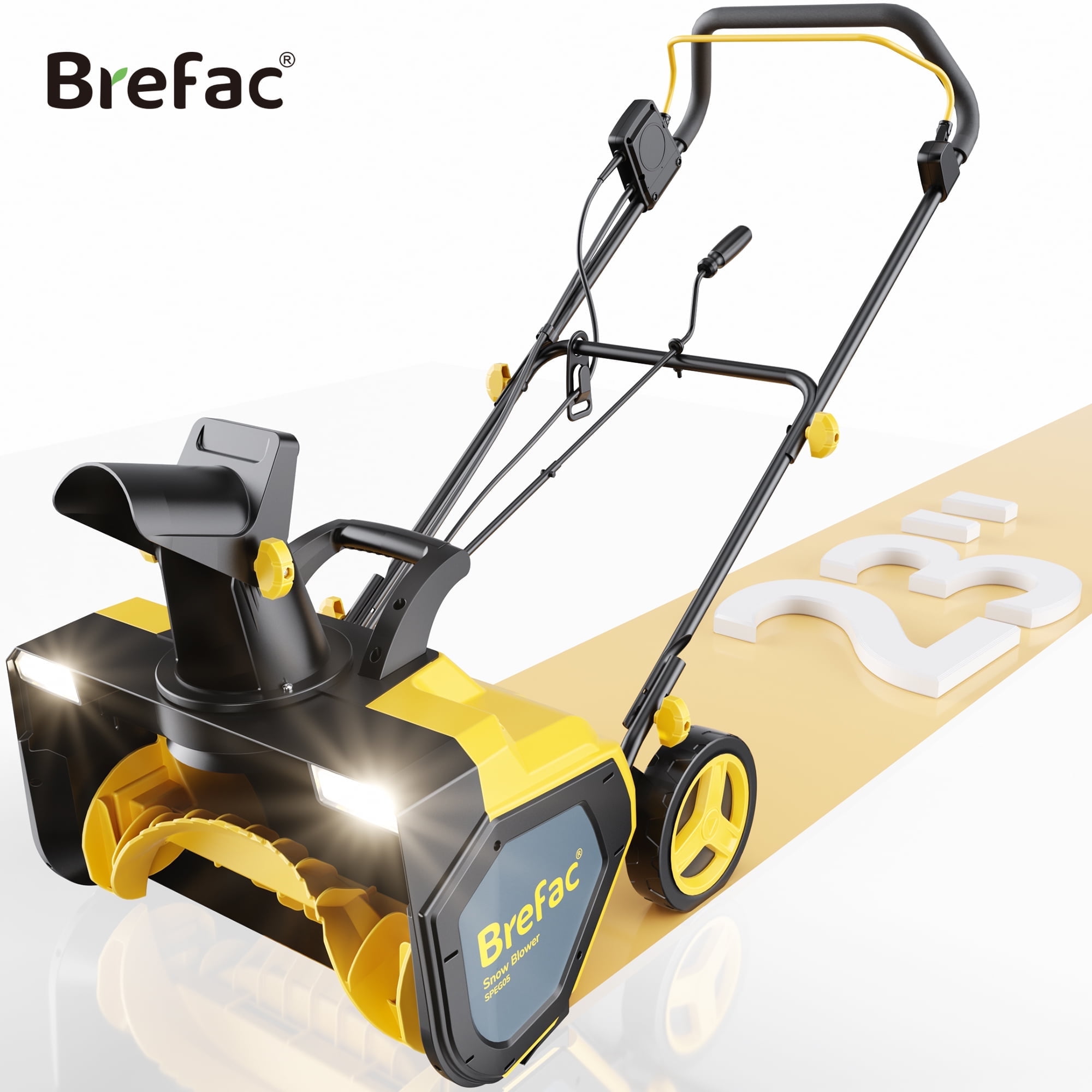 Brefac 23-inch Snow Blower 120V 15 Amp Single Stag