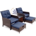 thumbnail image 1 of Brefac 5 PCS Patio Furniture Set with 6 Angle Adjustable Backrest for Patio or Pool,Blue, 1 of 12