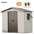 thumbnail image 1 of Brefac 6x4 Outdoor Steel Storage Sheds, Metal Tool Storage Shed,With Windows& Air Vent&2 Pack Gloves,for Backyard,Garden,Lawn,Creamy white, 1 of 11