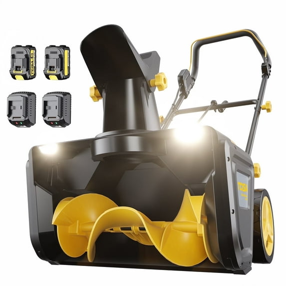 Snow Blower 40 V 20''Single Stage Cordless Snowblower,with 2*4.0 Ah Battery and Charger ,LED,Can Be Adjusted 180°