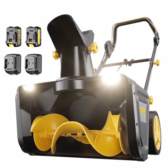 Snow Blower 40 V 20''Single Stage Cordless Snowblower,with 2*4.0 Ah Battery and Charger ,LED,Can Be Adjusted 180