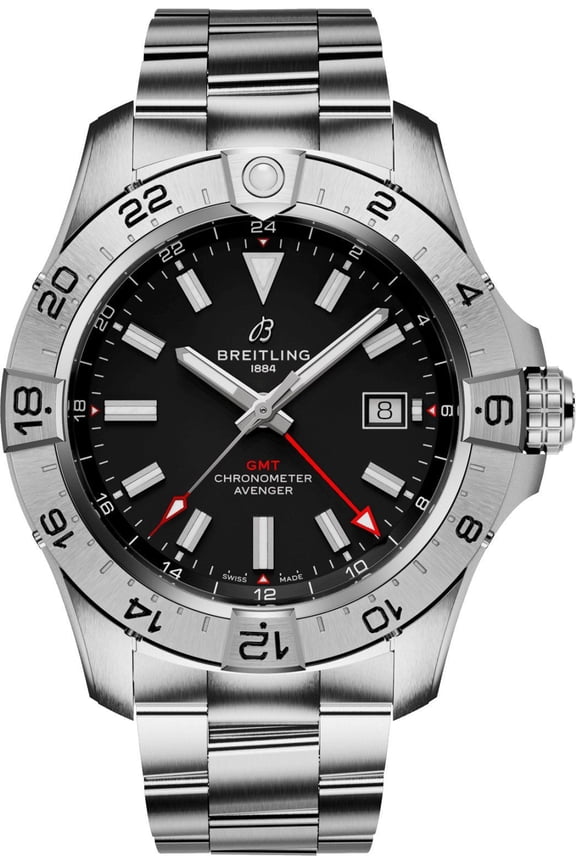 Avenger Automatic GMT 44 Black Dial Stainless Steel Men's Watch A32320101B1A1