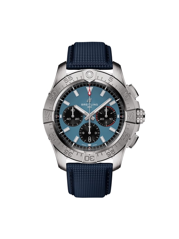 Avenger B01 Chronograph 44 Automatic Blue Dial Leather Strap Men's Watch AB0147101C1X1