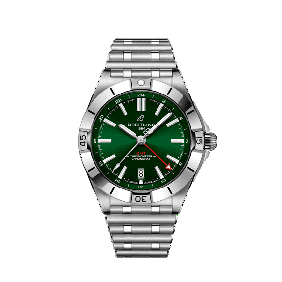 Breitling Chronomat Automatic GMT 40 Green Dial Steel Men's Watch A32398101L1A1