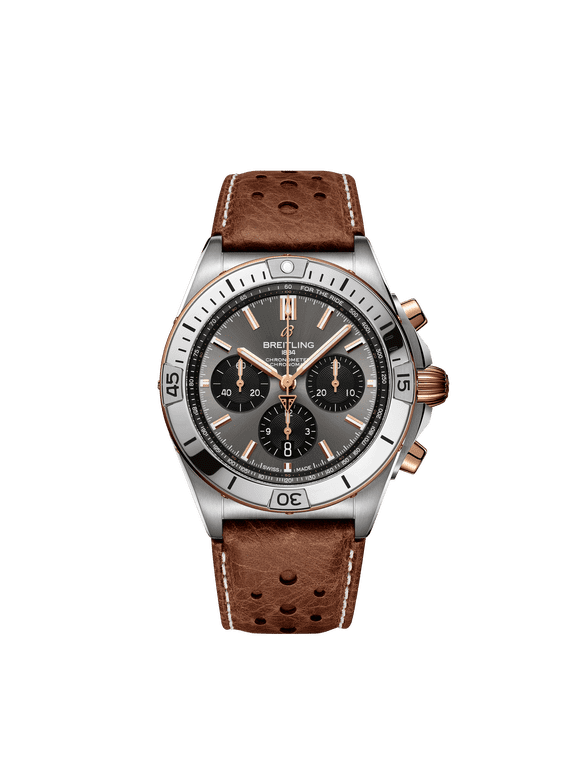 Chronomat B01 42 Triumph Edition Automatic Chronograph 18K Rose Gold Bezel Leather Strap Men's Watch TB0134101M1X1