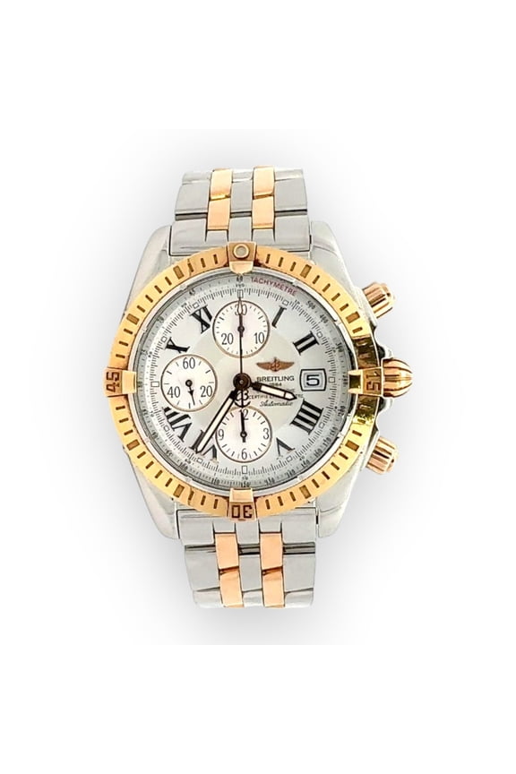 Pre-Owned Breitling Chronomat Evolution Stainless Steel & Yellow Gold White Dial 44mm
