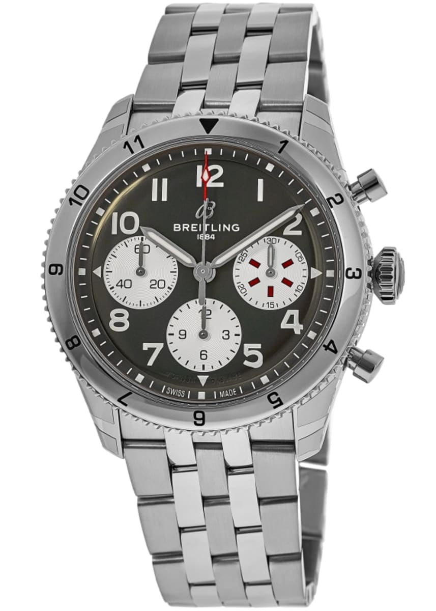 BREITLING Classic Avi Chronograph 42 Curtiss Warhawk Green Dial Steel Men's Watch A233802A1L1A1