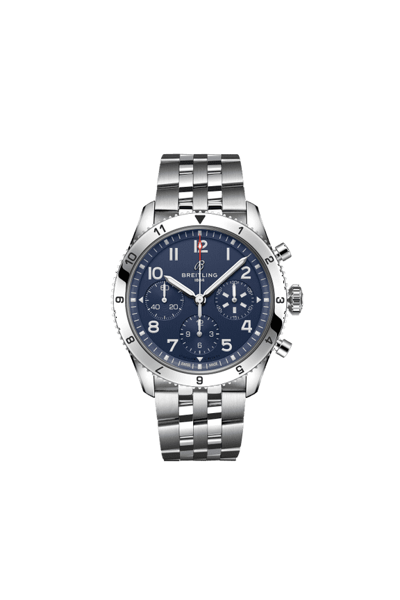 Classic Avi Chronograph 42 Tribute to Vought F4U Corsair Blue Dial Steel Men's Watch A233801A1C1A1