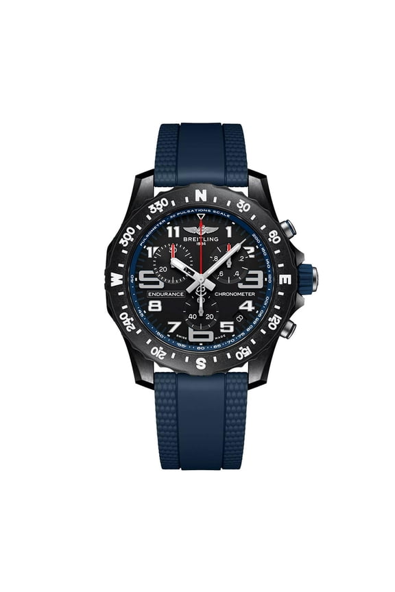 Endurance Pro 44 Chronograph Black Dial Breitlight Rubber Strap Men's Watch X82310D51B1S2