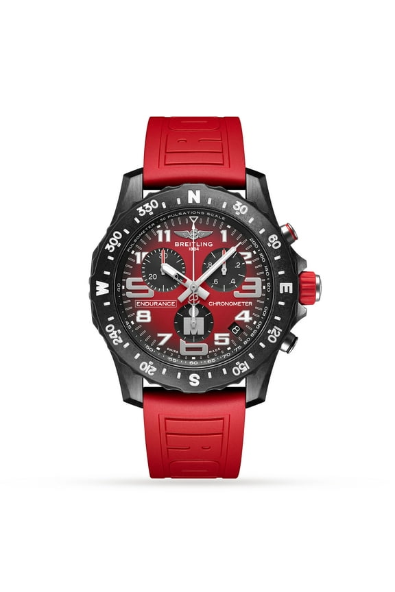 Endurance Pro 44 Chronograph IRONMAN Red Dial Rubber Strap Men's Watch X823109A1K1S1