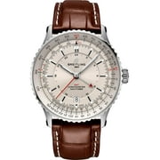 Breitling Navitimer Automatic 41 GMT Beige Dial Brown Leather Strap Mens Watch A32310211G1P1