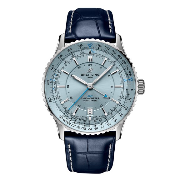 Breitling Navitimer Automatic 41 GMT Blue Dial Leather Strap Men's Watch A32310171C1P1