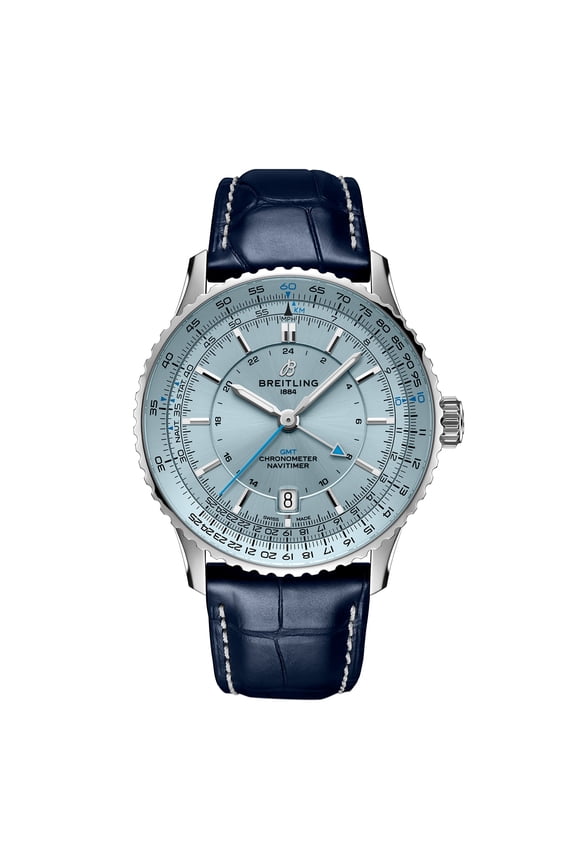 Navitimer Automatic 41 GMT Blue Dial Leather Strap Men's Watch A32310171C1P1