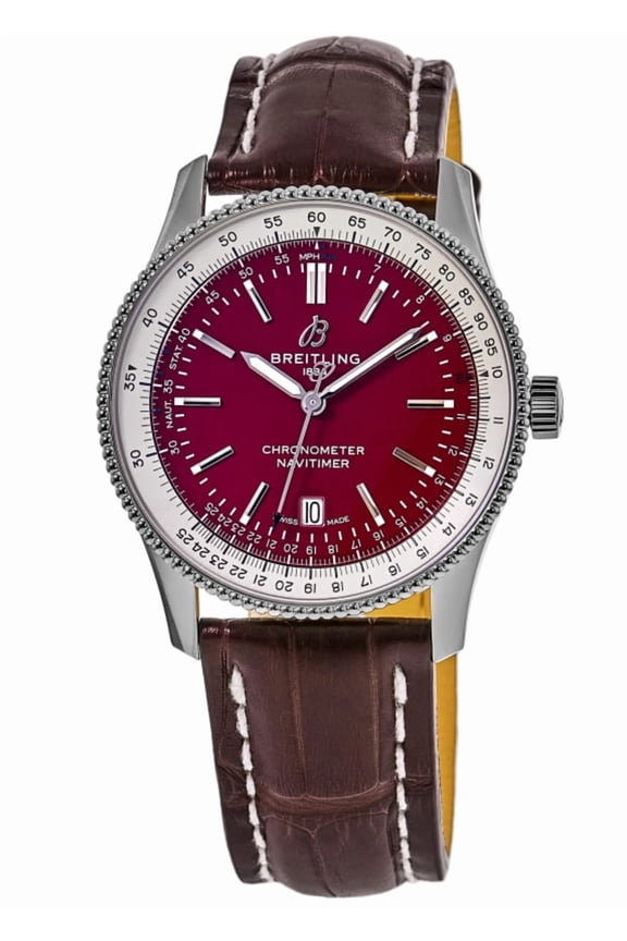 Navitimer Automatic 41 Red Dial Leather Strap Men's Watch A173265A1K1P2