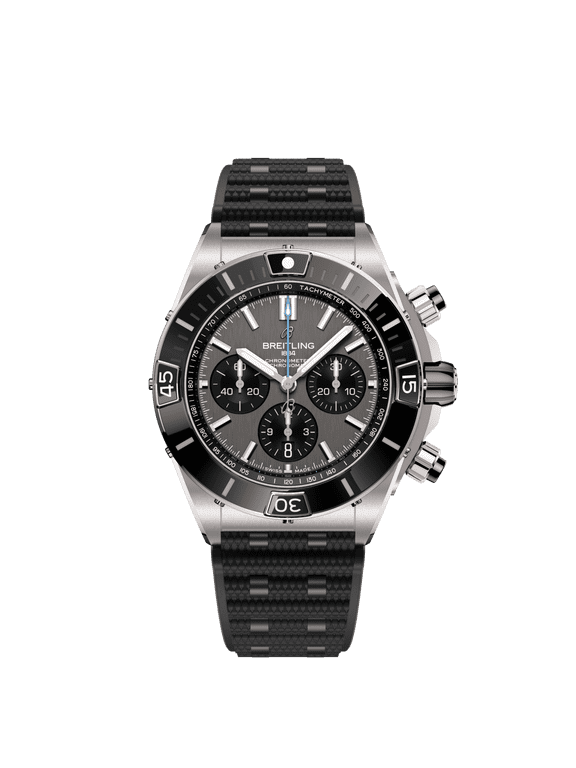 Super Chronomat B01 44 Automatic Chronograph Grey Dial Rubber Strap Men's Watch EB0136251M1S1