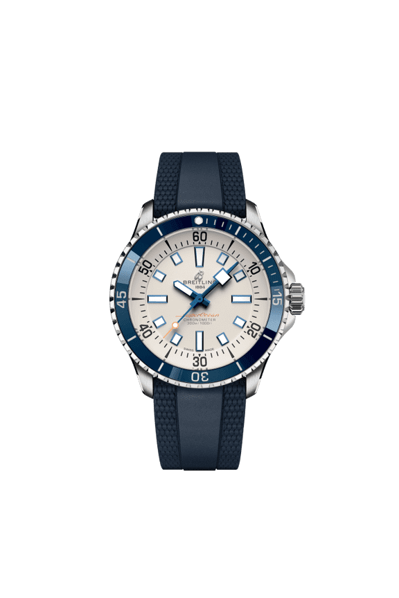 Superocean Automatic 42 Silver Dial Rubber Strap Men's Watch A17375E71G1S1