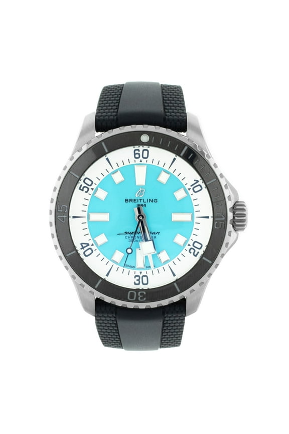 Superocean Automatic 44 Turquoise Dial Rubber Strap Men's Watch A17376211L2S1