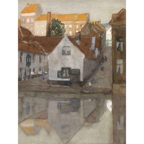 Breitner Achterbuurt In Gent House River Painting Extra Large XL Wall Art Poster Print