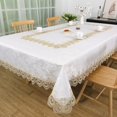 thumbnail image 1 of BrekSdat Tablecloths for Rectangle Tables Lace Elegant Decor for Dinning Home Holiday Party Kitchen Easter Christmas Wedding Farmhouse Outdoor Washable Table Linen (H17191-Beige-1, 72 * 144) C95, 1 of 3