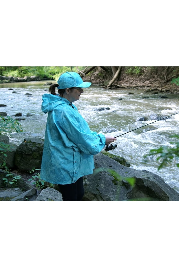 20K Waterproof Rain Jacket Realtree WAV3 Light Blue Unisex