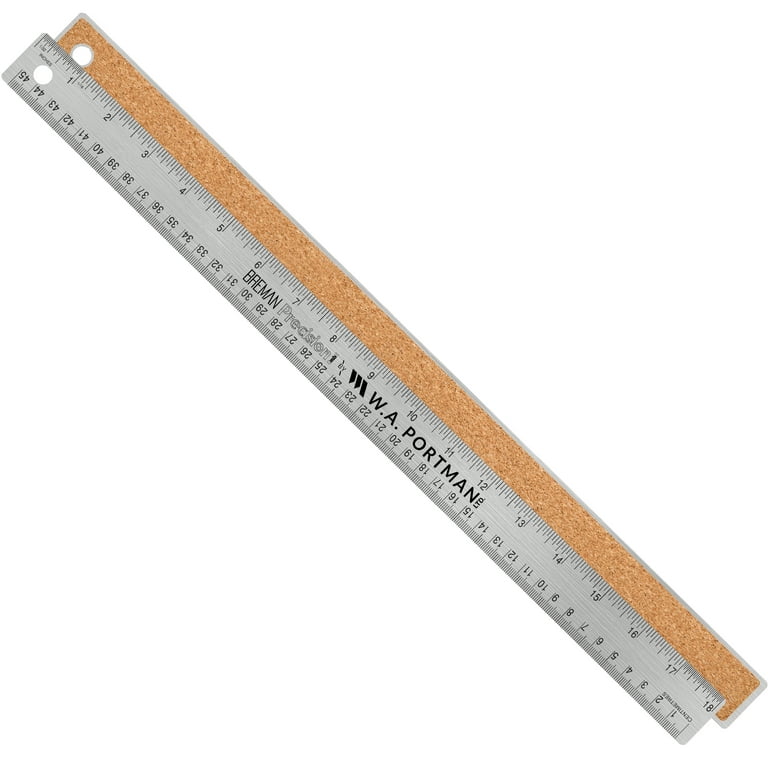 Breman Precision Stainless Steel Cork Back Ruler (18 Single)