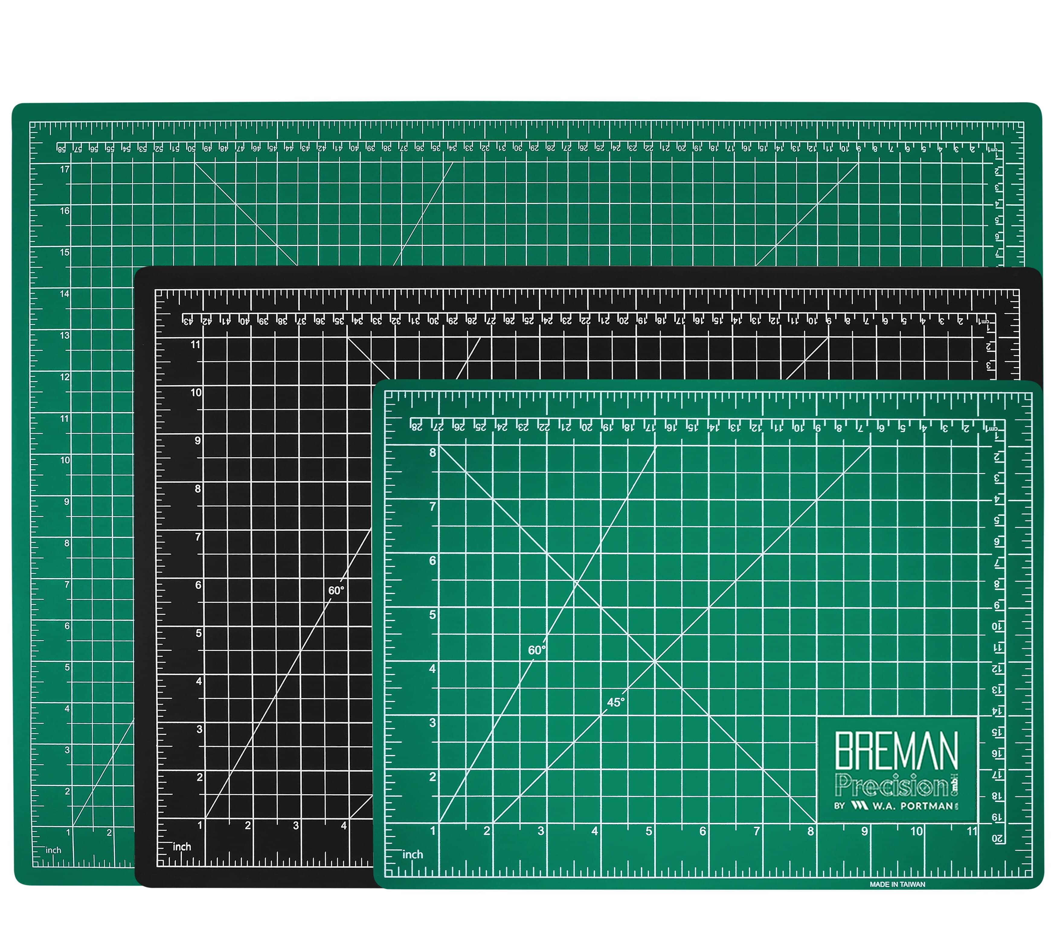 9 x 12 GREEN/BLACK Self Healing 5-Ply Double Sided Durable PVC Cutting Mat  