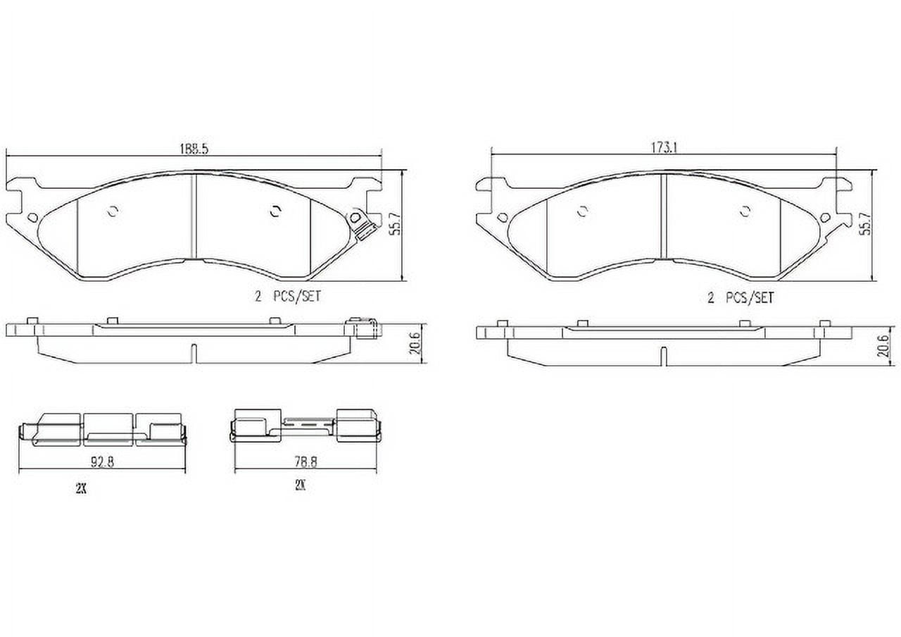 Brembo 0408 Dodge Ram 1500/0308 Ram 2500/Ram 3500 Rear Premium NAO