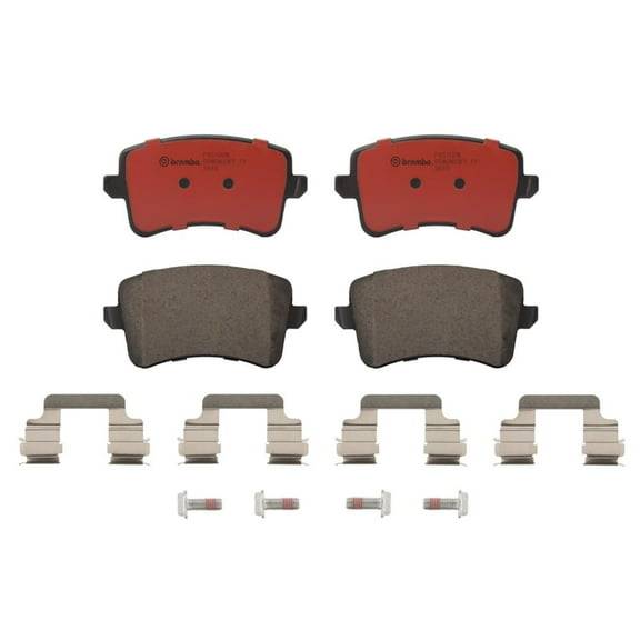 Brembo P85100N; Brake Pad; NAO; FMSI Number D1386-8494; Ceramic; Set Of 4; With Hardware/ Brake Caliper Screws