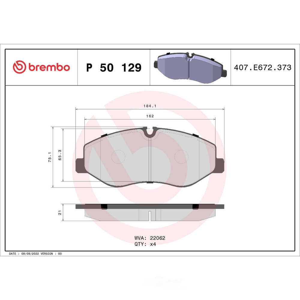 Brembo P50129 PRIME Low-Met Brake Pad Set