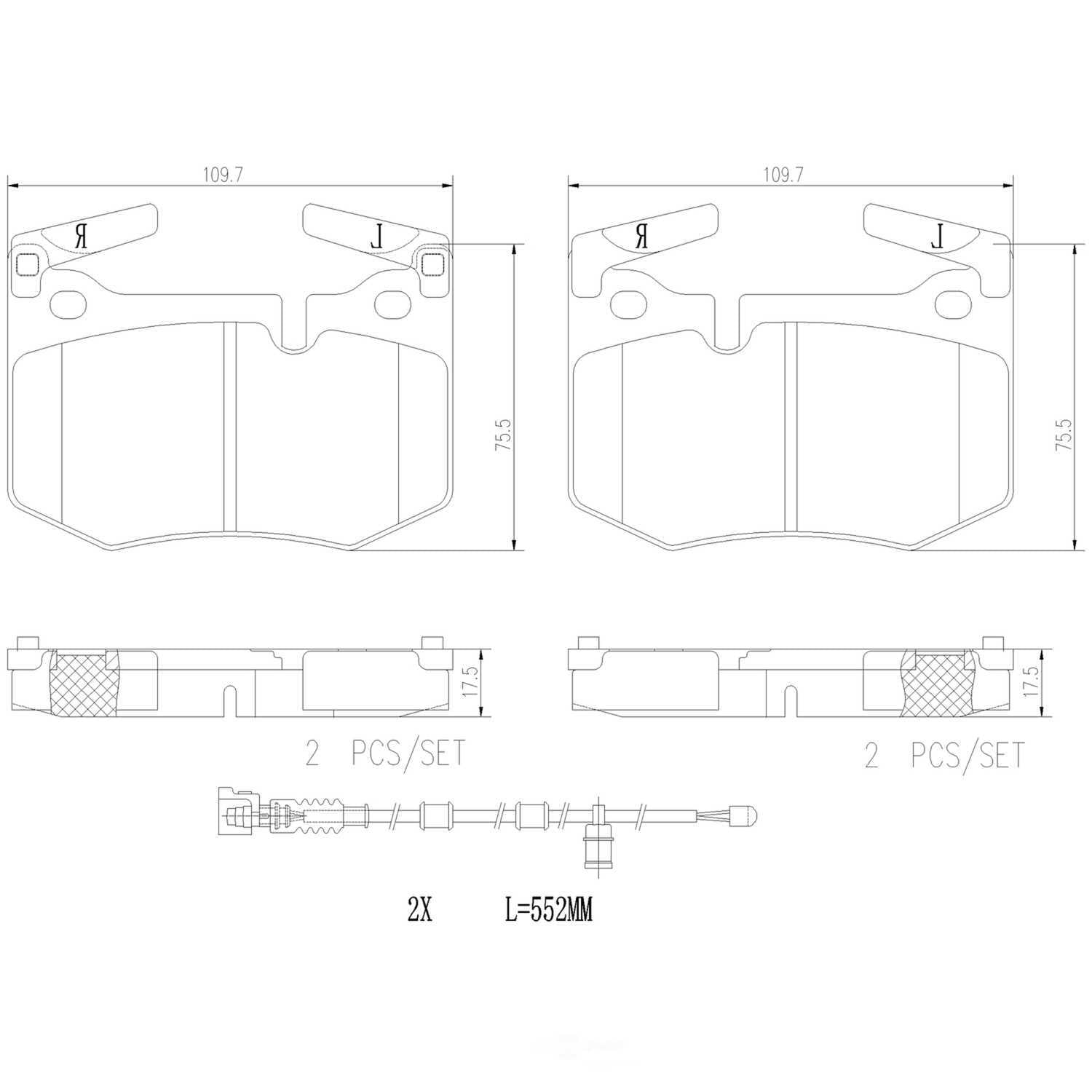 Brembo P83164N PRIME Ceramic Brake Pad Set