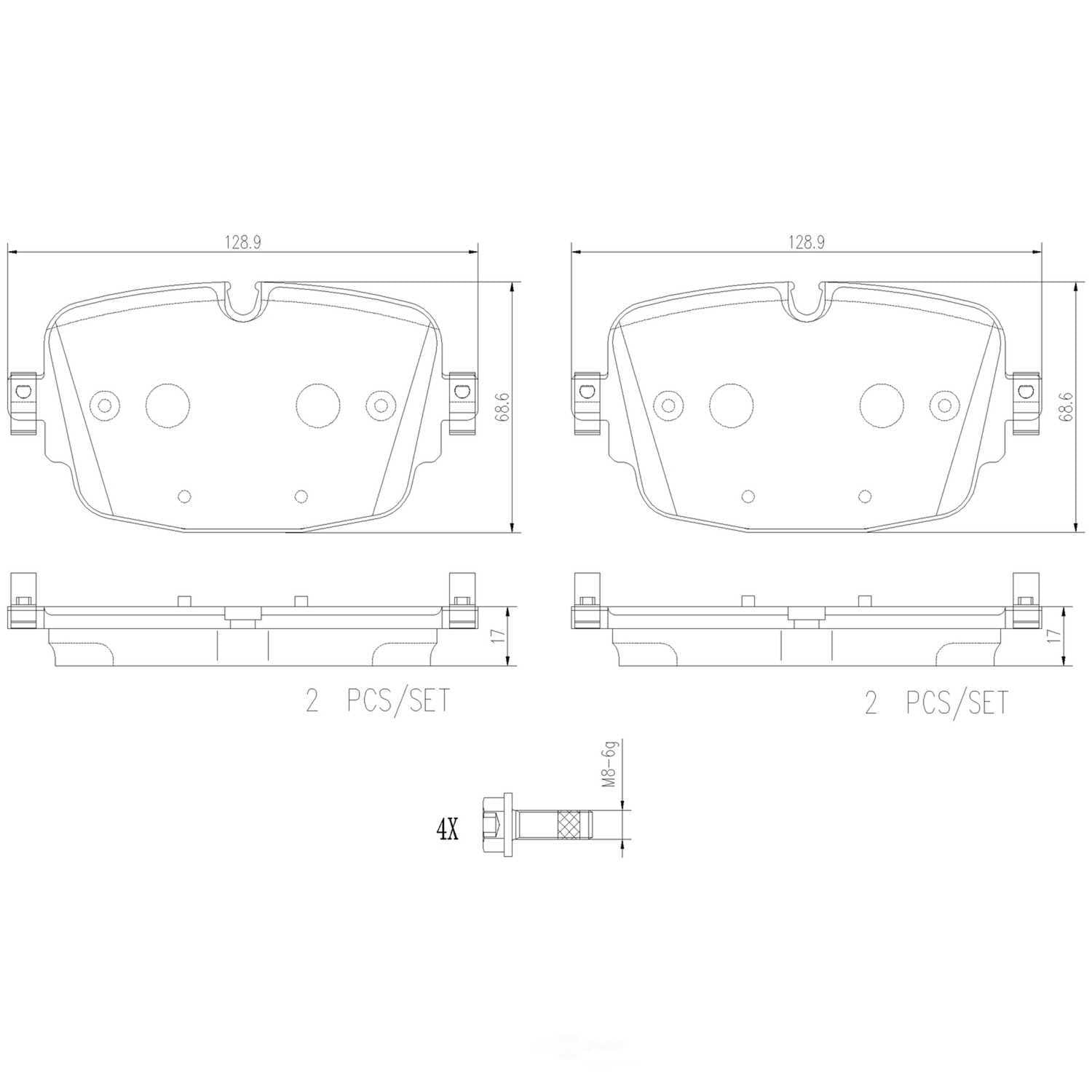 Brembo P85180N PRIME Ceramic Brake Pad Set