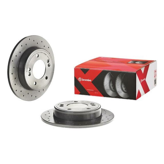 Brembo Rear Xtra Brake Disc Rotor Drilled for Hyundai Elantra Kona Kia Forte5