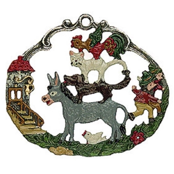 Bremen Town Musicians German Pewter Christmas Ornament Decoration Fairy Tale