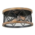 thumbnail image 1 of Bremerton 13-in W Bronze Industrial Cage Drum Flush Mount Ceiling Light, 1 of 8